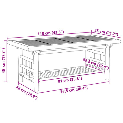 Salongbord Sofabord 110x55x45 cm bambus