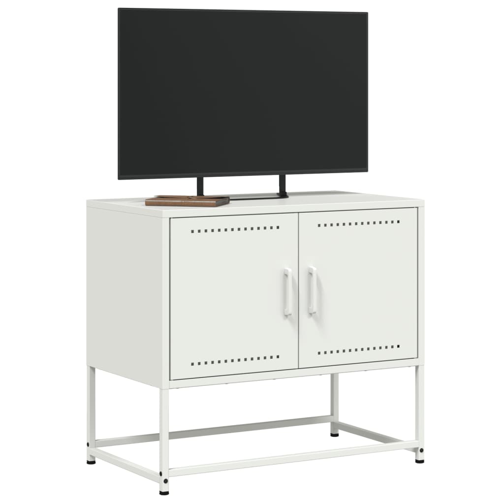 TV-benk hvitt 68,5x39x60,5 cm stål