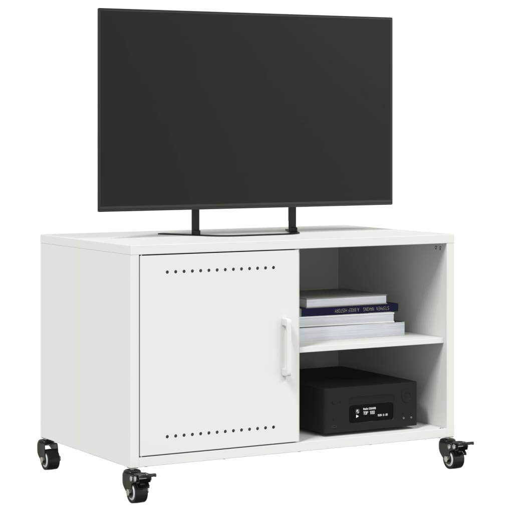 TV-benk hvit 68x39x43,5 cm stål