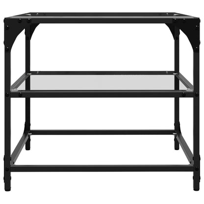 Salongbord Sofabord DIV. med gjennomsiktig glassplate 2 stk 50x50x45 cm stål