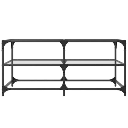 Salongbord Sofabord DIV. med gjennomsiktig glassplate 98,5x50x45 cm stål