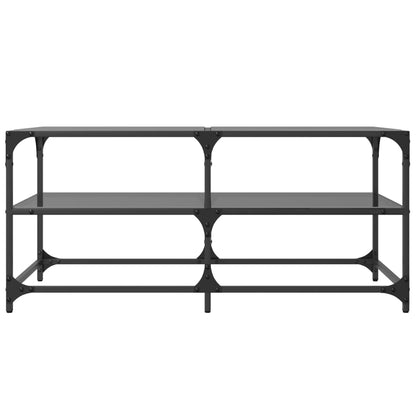 Salongbord Sofabord DIV. med Svart glassplate 98,5x50x45 cm stål