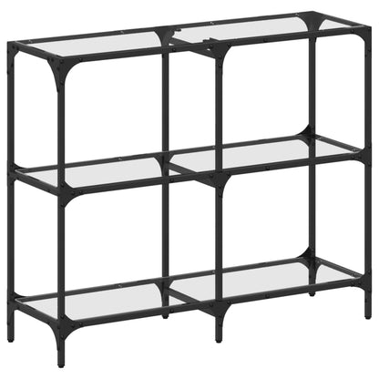 Avlastningsbord Konsollbord DIV. med gjennomsiktig glassplate 98x30x81 cm stål