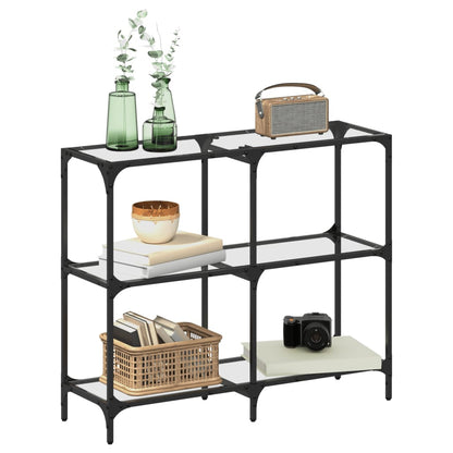 Avlastningsbord Konsollbord DIV. med gjennomsiktig glassplate 98x30x81 cm stål