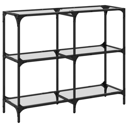 Avlastningsbord Konsollbord DIV. med gjennomsiktig glassplate 98x30x81 cm stål