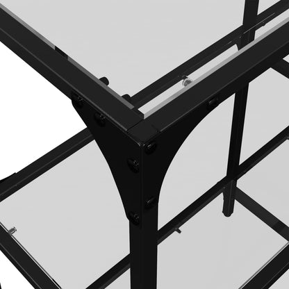 Avlastningsbord Konsollbord DIV. med gjennomsiktig glassplate 98x30x81 cm stål