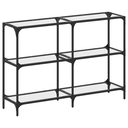 Avlastningsbord Konsollbord DIV. med gjennomsiktig glassplate 118,5x30x81 cm stål