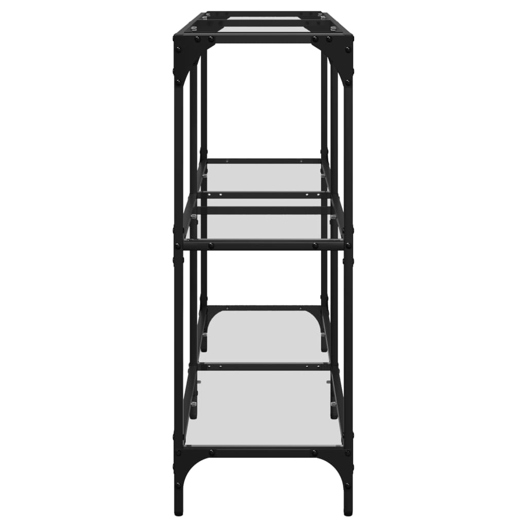 Avlastningsbord Konsollbord DIV. med gjennomsiktig glassplate 118,5x30x81 cm stål