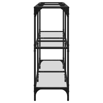 Avlastningsbord Konsollbord DIV. med gjennomsiktig glassplate 118,5x30x81 cm stål