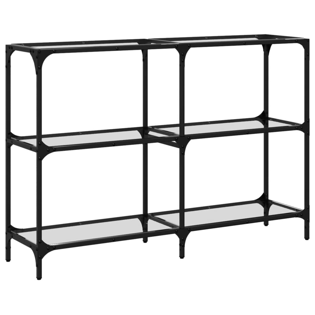 Avlastningsbord Konsollbord DIV. med gjennomsiktig glassplate 118,5x30x81 cm stål