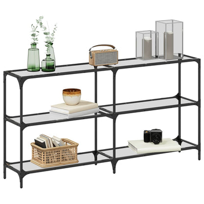 Avlastningsbord Konsollbord DIV. med gjennomsiktig glassplate 158,5x30x81 cm stål