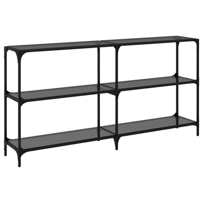 Avlastningsbord Konsollbord DIV. med Svart glassplate 158,5x30x81 cm stål