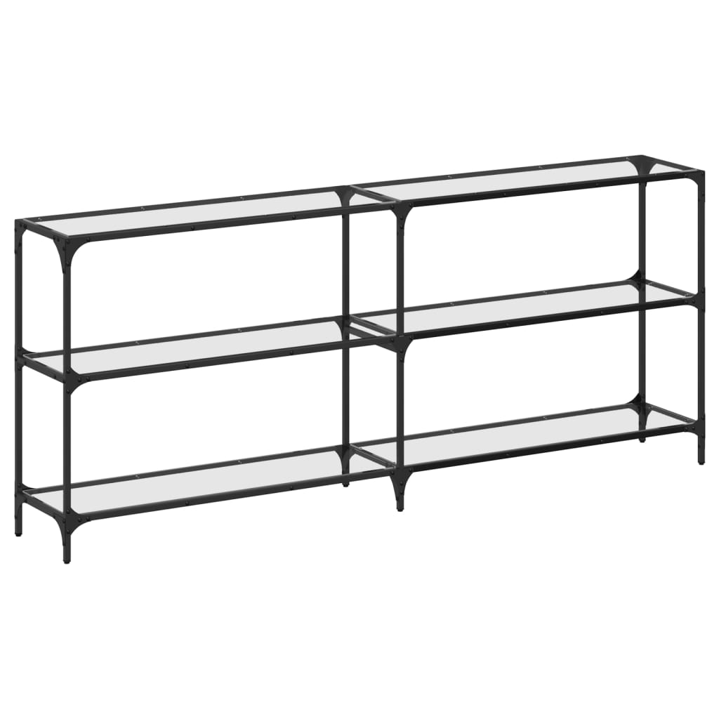 Avlastningsbord Konsollbord DIV. med gjennomsiktig glassplate 194,5x30x81 cm stål