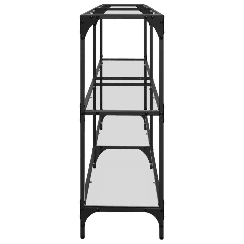Avlastningsbord Konsollbord DIV. med gjennomsiktig glassplate 194,5x30x81 cm stål