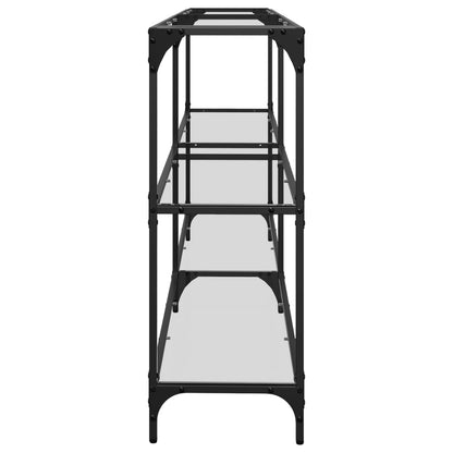 Avlastningsbord Konsollbord DIV. med gjennomsiktig glassplate 194,5x30x81 cm stål
