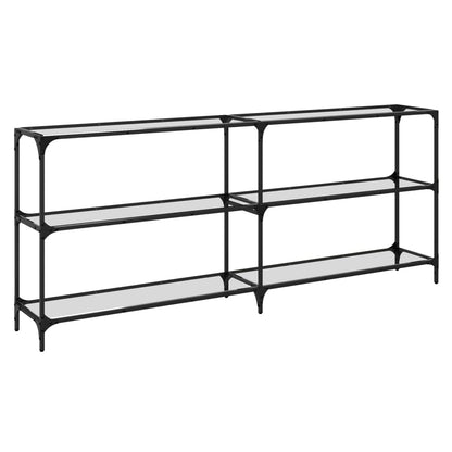 Avlastningsbord Konsollbord DIV. med gjennomsiktig glassplate 194,5x30x81 cm stål