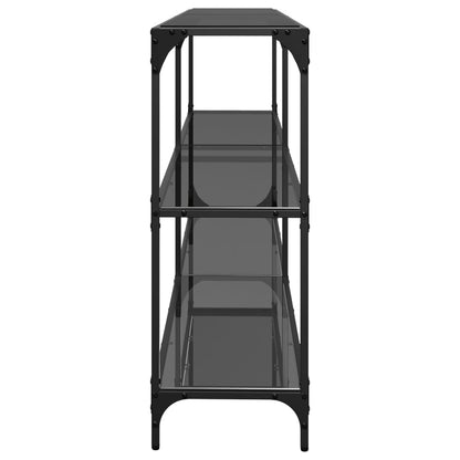 Avlastningsbord Konsollbord DIV. med Svart glassplate 194,5x30x81 cm stål