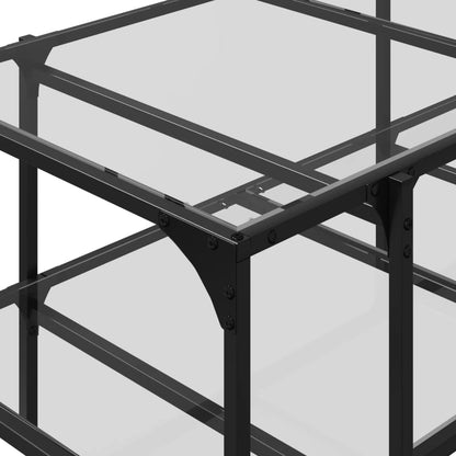 Salongbord Sofabord DIV. med gjennomsiktig glassplate 98,5x50x45 cm stål