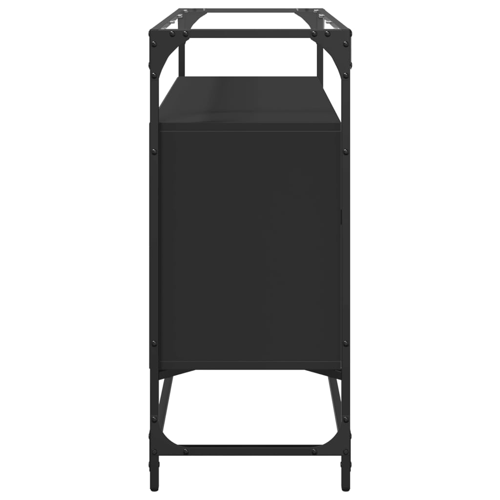 Skjenk Svart med glasstopp 98x35x81 cm