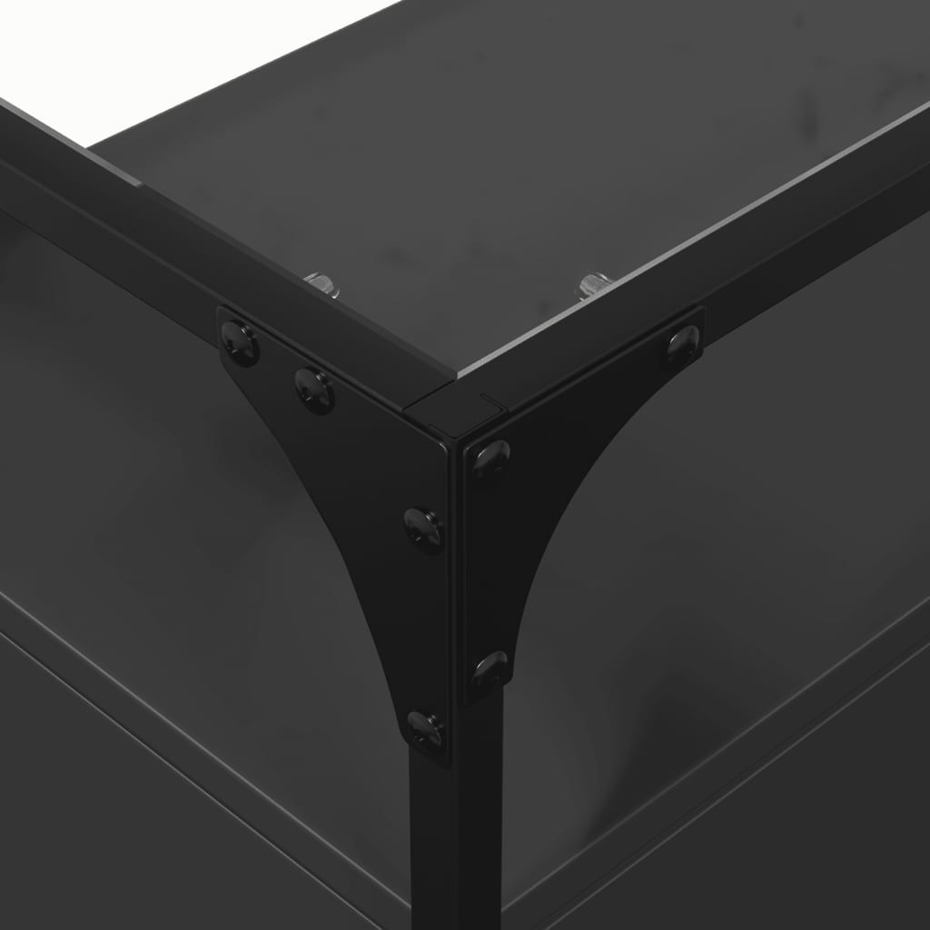 Skjenk Svart med glasstopp 98x35x81 cm