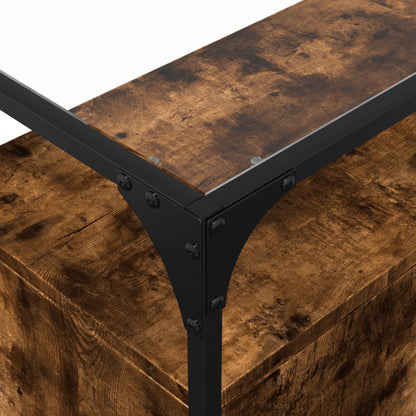 Skjenk Røkt Eik med glasstopp 98x35x81 cm