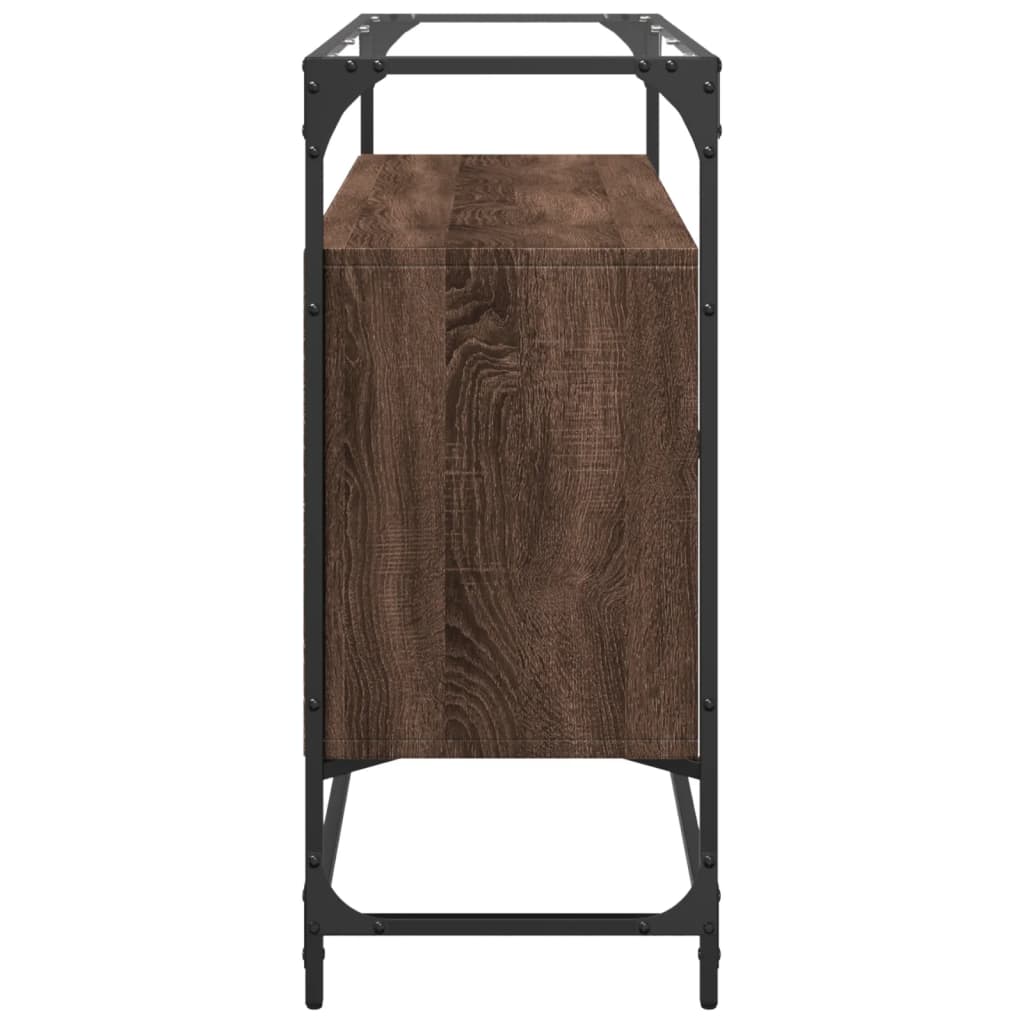 Skjenk Brun Eik med glasstopp 98x35x81 cm