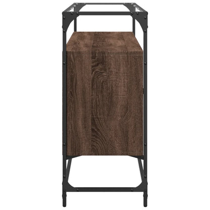 Skjenk Brun Eik med glasstopp 98x35x81 cm