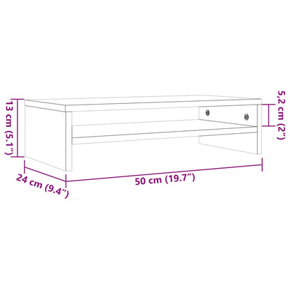 TV-Monitorstativ voksbrun 50x24x13 cm heltre furu