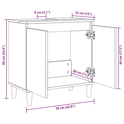 Baderomsservantskap sonoma eik 58x33x60 cm konstruert tre