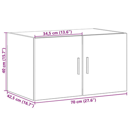 Veggskap svart 70x42,5x40 cm konstruert tre