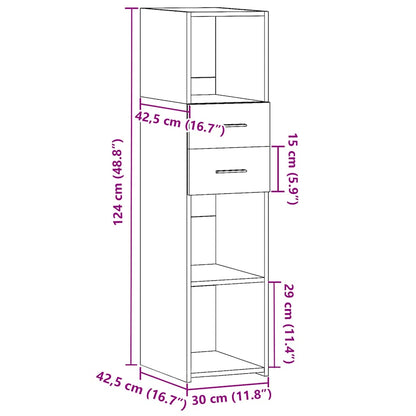 Bokhylle Hvit 30x42,5x124 cm