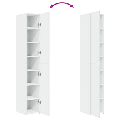 Bokhylle Hvit 30x42,5x185 cm