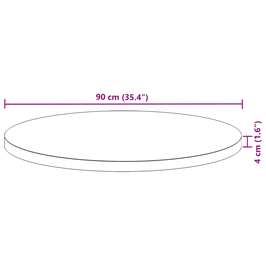 Bordplate rund Ø90x4 cm heltre akasie