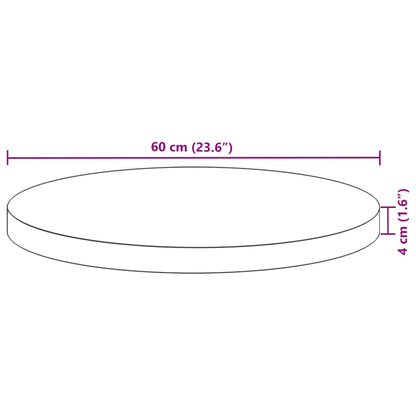 Bordplate rund Ø60x4 cm heltre akasie