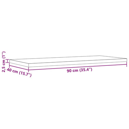 Bordplate 90x40x2,5 cm rektangulær heltre furu