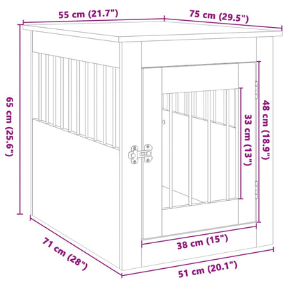 Hundehus Hundeburmøbler sonoma eik 55x75x65 cm konstruert tre