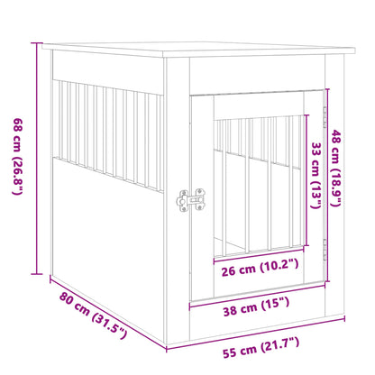 Hundehus Hundeburmøbler sonoma eik 55x80x68 cm konstruert tre