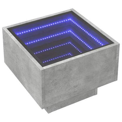 Sidebord Betonggrå LED 40x40x30 cm konstruert tre