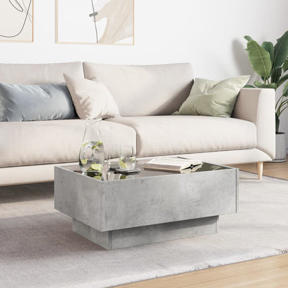 Salongbord Sofabord Betonggrå med LED 70x50x30 cm