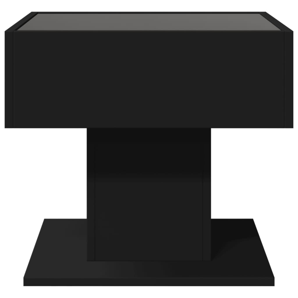 Salongbord Sofabord Svart med LED 50x50x45 cm