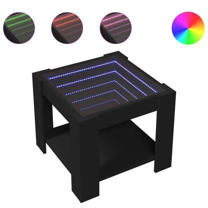 Salongbord Sofabord Svart med LED 53x53x45 cm