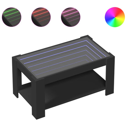 Salongbord Sofabord Svart med LED 93x53x45 cm