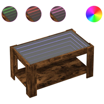 Salongbord Sofabord Røkt Eik med LED 93x53x45 cm