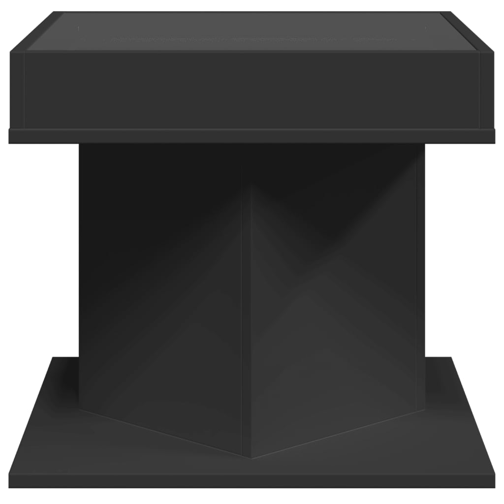 Salongbord Sofabord Svart med LED 50x50x45 cm