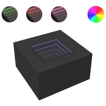 Salongbord Sofabord Svart med LED 60x60x40 cm