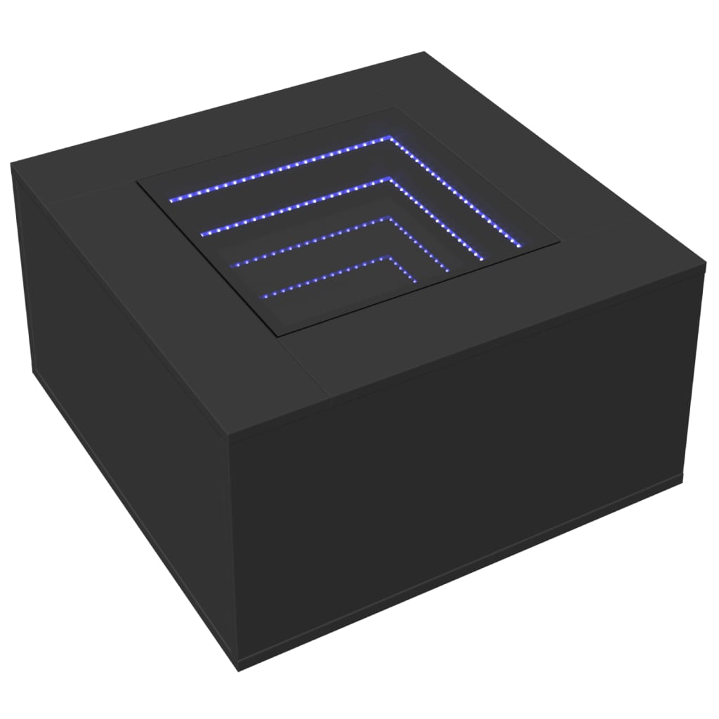 Salongbord Sofabord Svart med LED 60x60x40 cm