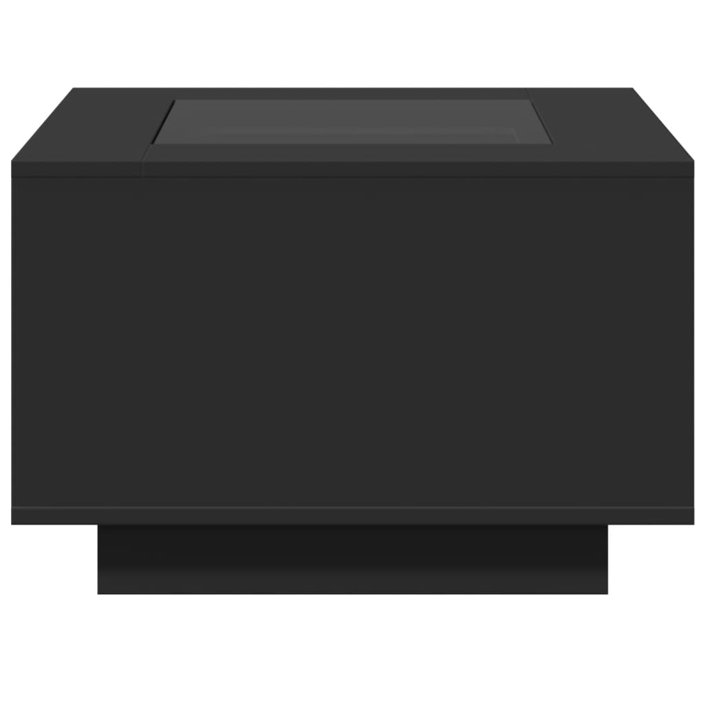 Salongbord Sofabord Svart med LED 60x60x40 cm