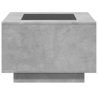 Salongbord Sofabord Betonggrå med LED 60x60x40 cm