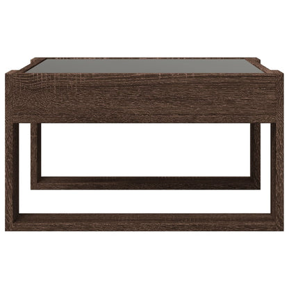 Salongbord Sofabord Brun Eik med Infinity LED 50x53x30 cm