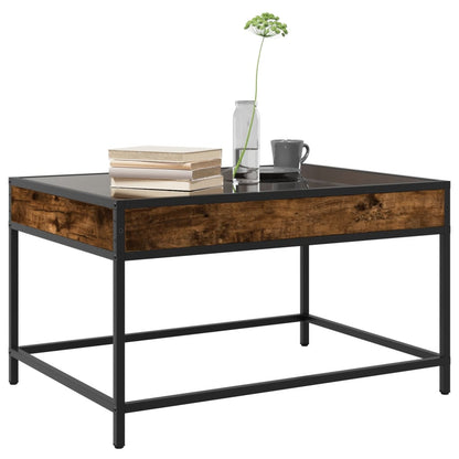 Salongbord Sofabord Røkt Eik med Infinity LED 70x50x41 cm